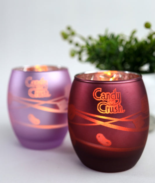 Versatile Frosted Glass Candle  Jar - ( Pack of 2 )