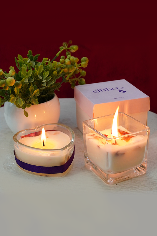 "Heart & Square Harmony Scented Candles" (pack of 2)