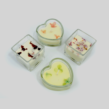 "Heart & Square Harmony Scented Candles" (pack of 2)